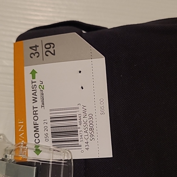 NWT Savane classic navy blue Performance Chinos, size 34x29 - Picture 6 of 6